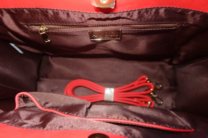 RED MONOGRAM HANDBAG/ TOTE